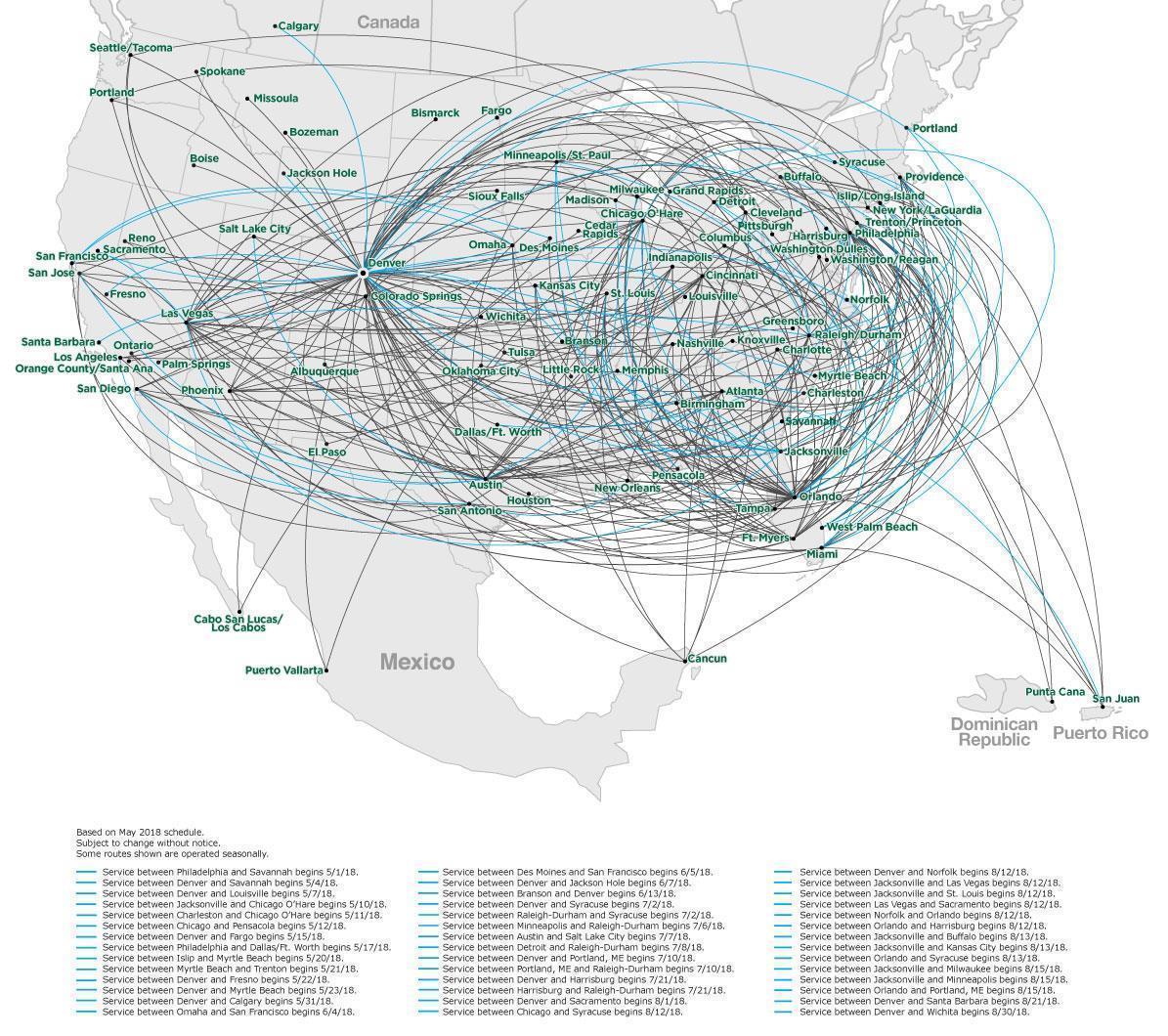 route map | frontier airlines